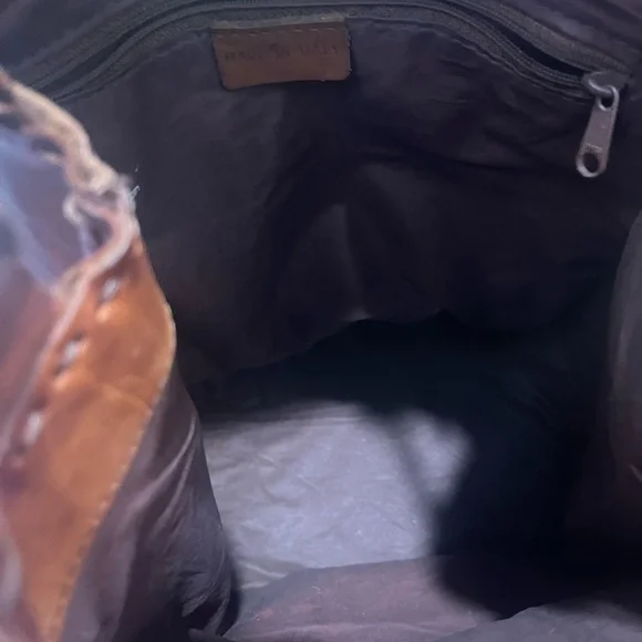 Elegant Vintage Italian Ellepi Brown Leather Tote/Slingback Bag - Picture 5 of 5